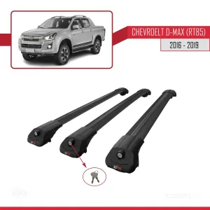 Chevrolet D-Max (RT85) 2016-2019 Arası ile uyumlu ACE-1 Ara Atkı Tavan Barı SİYAH 3 ADET BAR thumb 4