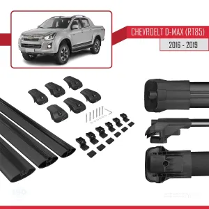 Chevrolet D-Max (RT85) 2016-2019 Arası ile uyumlu ACE-1 Ara Atkı Tavan Barı SİYAH 3 ADET BAR thumb 5