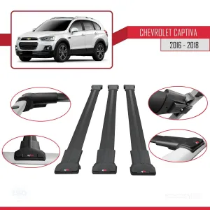Chevrolet Captiva 2016-2018 Arası ile Uyumlu FLY Model Ara Atkı Tavan Barı SİYAH 3 ADET BAR thumb 5