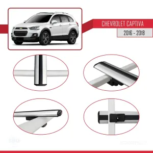 Chevrolet Captiva 2016-2018 Arası ile uyumlu Basic Model Ara Atkı Tavan Barı GRİ 3 ADET thumb 4