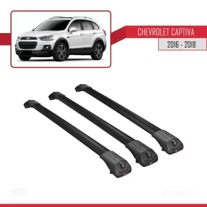 Chevrolet Captiva 2016-2018 Arası ile uyumlu ACE-1 Ara Atkı Tavan Barı SİYAH 3 ADET BAR thumb 3