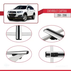 Chevrolet Captiva 2011-2016 Arası ile uyumlu Basic Model Ara Atkı Tavan Barı GRİ 3 ADET thumb 4