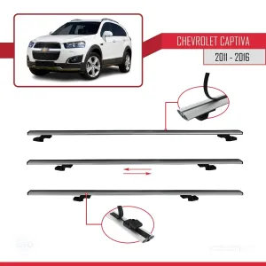Chevrolet Captiva 2011-2016 Arası ile uyumlu Basic Model Ara Atkı Tavan Barı GRİ 3 ADET thumb 5
