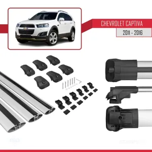 Chevrolet Captiva 2011-2016 Arası ile uyumlu ACE-1 Ara Atkı Tavan Barı GRİ 3 ADET BAR thumb 5
