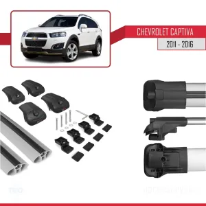 Chevrolet Captiva 2011-2016 Arası ile uyumlu ACE-1 Ara Atkı Tavan Barı GRİ thumb 5