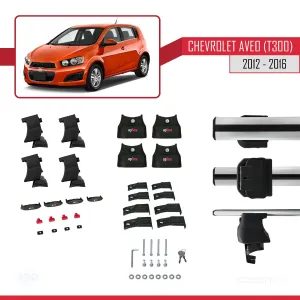 Chevrolet Aveo / Sonic (T300) Hatchback 2012-2016 Arası ile uyumlu ACE-4 Ara Atkı Tavan Barı GRİ thumb 4