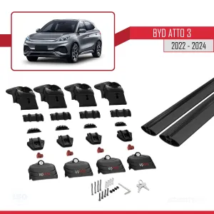 BYD Atto 3 2022 ve Sonrası ile uyumlu ACE-2 Ara Atkı Tavan Barı SİYAH - Görsel 5