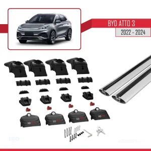 BYD Atto 3 2022 ve Sonrası ile uyumlu ACE-2 Ara Atkı Tavan Barı GRİ - Görsel 5