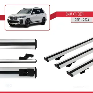 BMW X7 (G07) 2019 ve Sonrası ile uyumlu Basic Model Ara Atkı Tavan Barı GRİ 3 ADET - Görsel 5