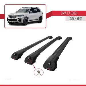 BMW X7 (G07) 2019 ve Sonrası ile uyumlu ACE-1 Ara Atkı Tavan Barı SİYAH 3 ADET BAR - Görsel 4