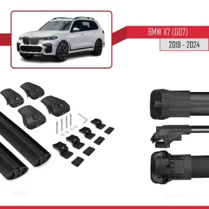 BMW X7 (G07) 2019 ve Sonrası ile uyumlu ACE-1 Ara Atkı Tavan Barı SİYAH - Görsel 5
