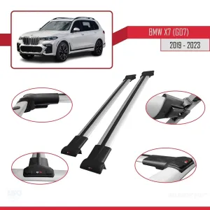 BMW X7 (G07) 2019 Arası ile Uyumlu FLY Model Ara Atkı Tavan Barı GRİ thumb 5