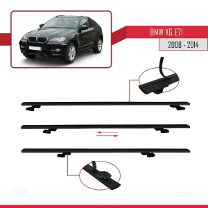 BMW X6 (E71) 2008-2014 Arası ile uyumlu Basic Model Ara Atkı Tavan Barı SİYAH 3 ADET thumb 5