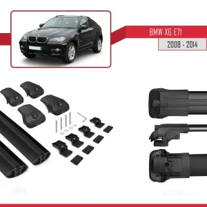 BMW X6 (E71) 2008-2014 Arası ile uyumlu ACE-1 Ara Atkı Tavan Barı SİYAH - Görsel 5