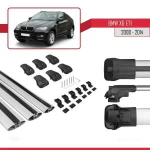 BMW X6 (E71) 2008-2014 Arası ile uyumlu ACE-1 Ara Atkı Tavan Barı GRİ 3 ADET BAR - Görsel 5