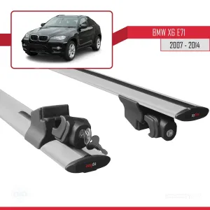 BMW X6 (E71) 2007-2014 Arası ile uyumlu HOOK Model Anahtar Kilitli Ara Atkı Tavan Barı GRİ thumb 5