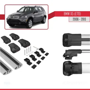 BMW X5 (E70) 2006-2013 Arası ile uyumlu ACE-1 Ara Atkı Tavan Barı GRİ - Görsel 5
