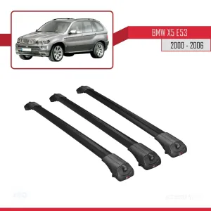 BMW X5 (E53) 2000-2006 Arası ile uyumlu ACE-1 Ara Atkı Tavan Barı SİYAH 3 ADET BAR thumb 3