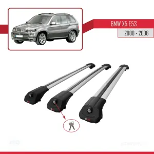 BMW X5 (E53) 2000-2006 Arası ile uyumlu ACE-1 Ara Atkı Tavan Barı GRİ 3 ADET BAR thumb 4