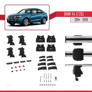 BMW X4 (F26) 2014-2018 Arası ile uyumlu ACE-4 Ara Atkı Tavan Barı GRİ - Görsel 4