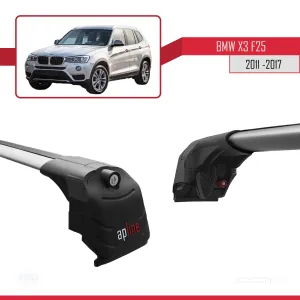 BMW X3 F25 2011-2017 Arası ile uyumlu ACE-2 Ara Atkı Tavan Barı GRİ - Görsel 5