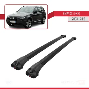 BMW X3 E83 2003-2010 Arası ile uyumlu ACE-1 Ara Atkı Tavan Barı SİYAH - Görsel 3