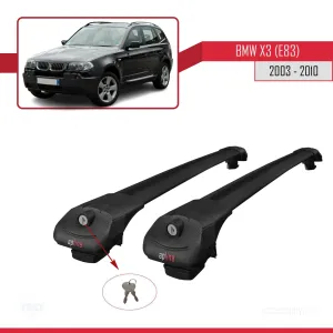 BMW X3 E83 2003-2010 Arası ile uyumlu ACE-1 Ara Atkı Tavan Barı SİYAH - Görsel 4