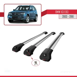 BMW X3 E83 2003-2010 Arası ile uyumlu ACE-1 Ara Atkı Tavan Barı GRİ 3 ADET BAR - Görsel 4