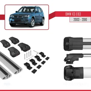 BMW X3 E83 2003-2010 Arası ile uyumlu ACE-1 Ara Atkı Tavan Barı GRİ - Görsel 5