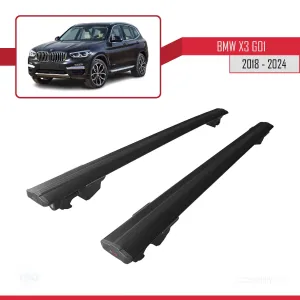 BMW X3 (G01) 2018 ve Sonrası ile uyumlu HOOK Model Anahtar Kilitli Ara Atkı Tavan Barı SİYAH thumb 4
