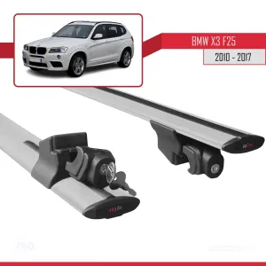 Bmw X3 (F25) 2010-2017 Arası ile uyumlu HOOK Model Anahtar Kilitli Ara Atkı Tavan Barı GRİ thumb 5