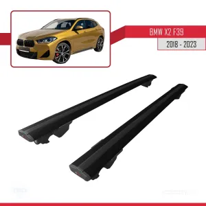 BMW X2 (F39) 2018 ve Sonrası ile uyumlu HOOK Model Anahtar Kilitli Ara Atkı Tavan Barı SİYAH thumb 4