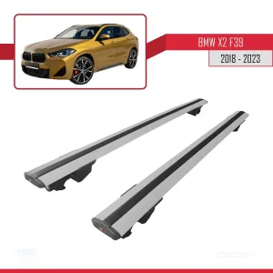 BMW X2 (F39) 2018 ve Sonrası ile uyumlu HOOK Model Anahtar Kilitli Ara Atkı Tavan Barı GRİ - Görsel 4