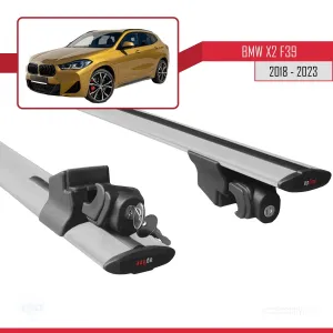 BMW X2 (F39) 2018 ve Sonrası ile uyumlu HOOK Model Anahtar Kilitli Ara Atkı Tavan Barı GRİ - Görsel 5