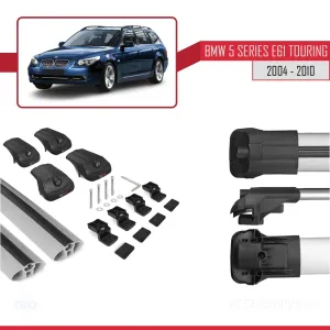 BMW 5 Serisi (E61) TOURING 2004-2010 Arası ile uyumlu ACE-1 Ara Atkı Tavan Barı GRİ thumb 5