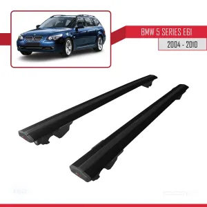 BMW 5 Serisi (E61) 2004-2010 Arası ile uyumlu HOOK Model Anahtar Kilitli Ara Atkı Tavan Barı SİYAH - Görsel 4