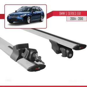 BMW 5 Serisi (E61) 2004-2010 Arası ile uyumlu HOOK Model Anahtar Kilitli Ara Atkı Tavan Barı GRİ - Görsel 5