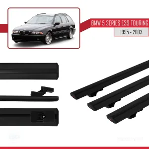 BMW 5 Serisi (E39) TOURING 1995-2003 Arası ile uyumlu Basic Model Ara Atkı Tavan Barı SİYAH 3 ADET - Görsel 3