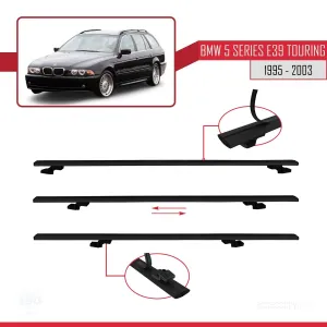 BMW 5 Serisi (E39) TOURING 1995-2003 Arası ile uyumlu Basic Model Ara Atkı Tavan Barı SİYAH 3 ADET - Görsel 5
