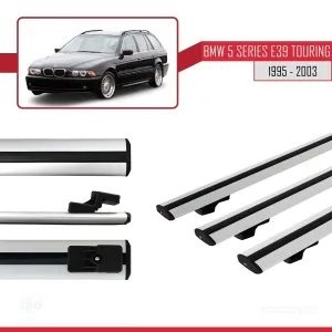 BMW 5 Serisi (E39) TOURING 1995-2003 Arası ile uyumlu Basic Model Ara Atkı Tavan Barı GRİ 3 ADET - Görsel 3