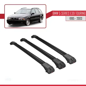 BMW 5 Serisi (E39) TOURING 1995-2003 Arası ile uyumlu ACE-1 Ara Atkı Tavan Barı SİYAH 3 ADET BAR - Görsel 3