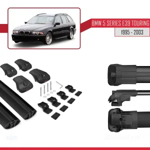 BMW 5 Serisi (E39) TOURING 1995-2003 Arası ile uyumlu ACE-1 Ara Atkı Tavan Barı SİYAH - Görsel 5