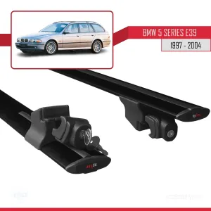 BMW 5 Serisi (E39) 1997-2004 Arası ile uyumlu HOOK Model Anahtar Kilitli Ara Atkı Tavan Barı SİYAH - Görsel 5