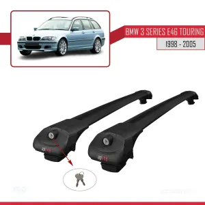 BMW 3 Serisi için ESTATE - TOURING (E46) 1998-2005 Arası ile uyumlu ACE-1 Ara Atkı Tavan Barı SİYAH - Görsel 4
