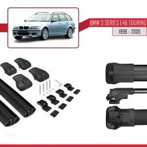 BMW 3 Serisi için ESTATE - TOURING (E46) 1998-2005 Arası ile uyumlu ACE-1 Ara Atkı Tavan Barı SİYAH - Görsel 5