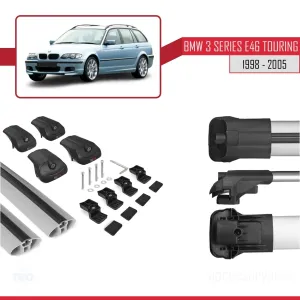 BMW 3 Serisi için ESTATE - TOURING (E46) 1998-2005 Arası ile uyumlu ACE-1 Ara Atkı Tavan Barı GRİ - Görsel 5
