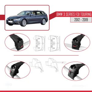 BMW 3 Serisi (F31) TOURING 2012-2019 Arası ile uyumlu ACE-2 Ara Atkı Tavan Barı SİYAH - Görsel 5