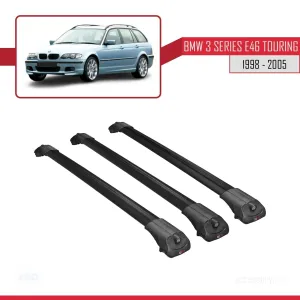 BMW 3 Serisi (E46) TOURING 1998-2005 Arası ile uyumlu ACE-1 Ara Atkı Tavan Barı SİYAH 3 ADET BAR - Görsel 3
