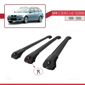 BMW 3 Serisi (E46) TOURING 1998-2005 Arası ile uyumlu ACE-1 Ara Atkı Tavan Barı SİYAH 3 ADET BAR - Görsel 4