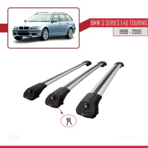 BMW 3 Serisi (E46) TOURING 1998-2005 Arası ile uyumlu ACE-1 Ara Atkı Tavan Barı GRİ 3 ADET BAR - Görsel 4